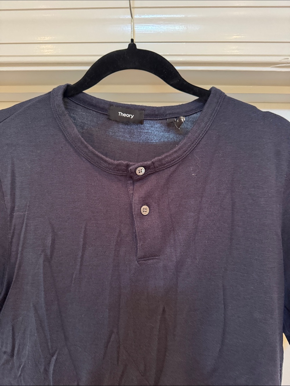 Theory Men's Dark Navy Short-Sleeve Henley